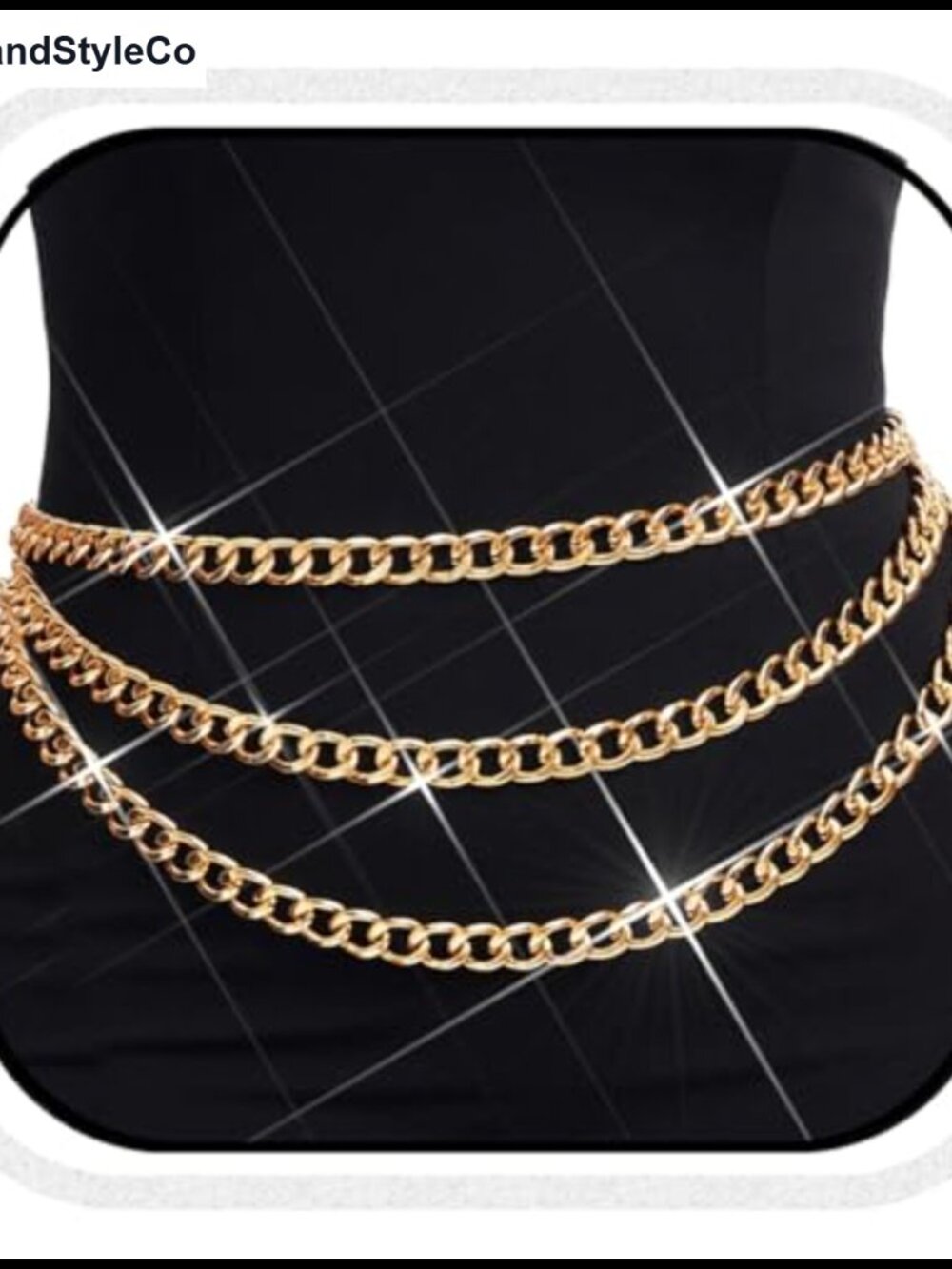 Plus Size Gold Metal Waist Chain Adjustable Belly Chain Chunky Links Bikini